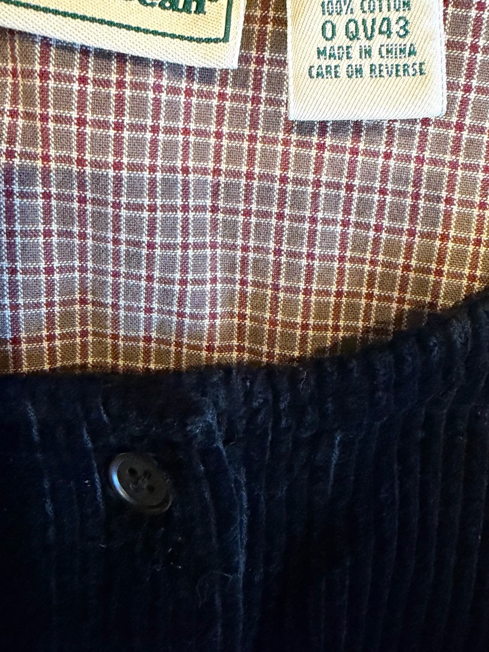 L.L. Bean Black Corduroy Button-Front Midi Dress - Picture 4 of 4